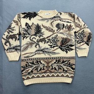 Vintage Le Moda Womens Crewneck Chunky Knit Sweater Sz S Knitted by Hand